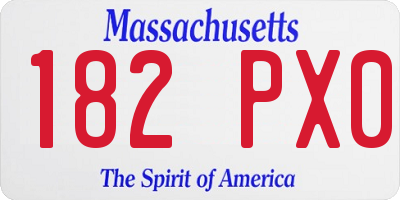 MA license plate 182PX0