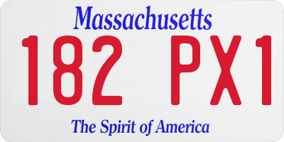 MA license plate 182PX1