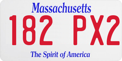 MA license plate 182PX2