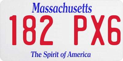 MA license plate 182PX6