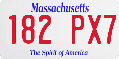 MA license plate 182PX7