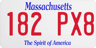MA license plate 182PX8