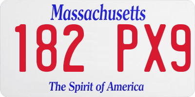 MA license plate 182PX9