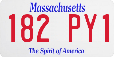 MA license plate 182PY1