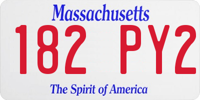 MA license plate 182PY2