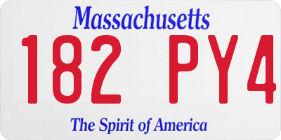 MA license plate 182PY4