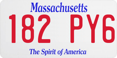 MA license plate 182PY6