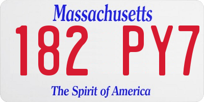 MA license plate 182PY7
