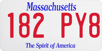 MA license plate 182PY8