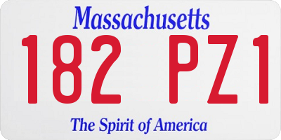 MA license plate 182PZ1