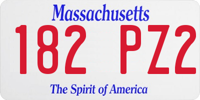 MA license plate 182PZ2