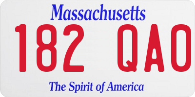MA license plate 182QA0
