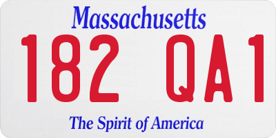 MA license plate 182QA1