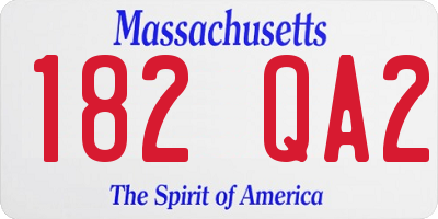 MA license plate 182QA2