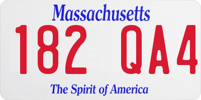MA license plate 182QA4
