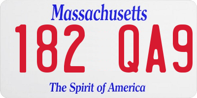MA license plate 182QA9