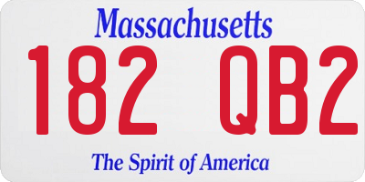 MA license plate 182QB2