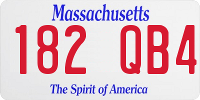 MA license plate 182QB4