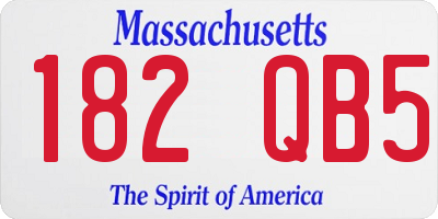 MA license plate 182QB5