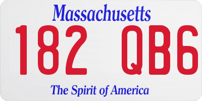 MA license plate 182QB6