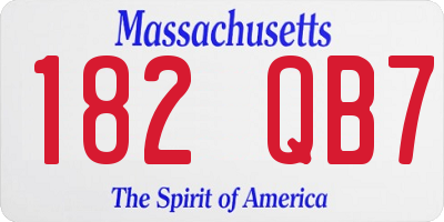 MA license plate 182QB7