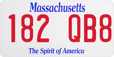 MA license plate 182QB8