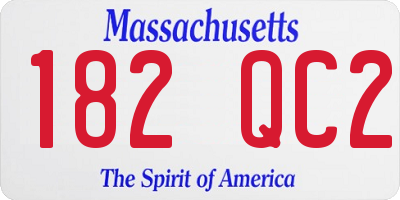 MA license plate 182QC2