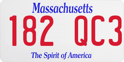 MA license plate 182QC3