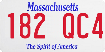 MA license plate 182QC4