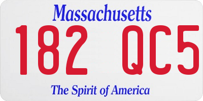 MA license plate 182QC5