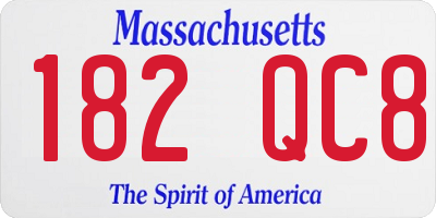 MA license plate 182QC8