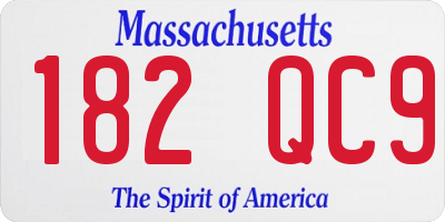 MA license plate 182QC9