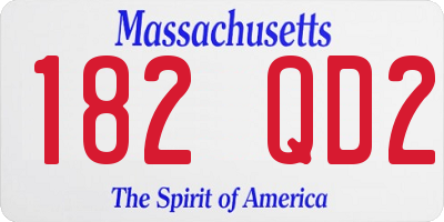 MA license plate 182QD2