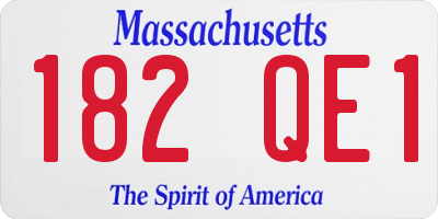 MA license plate 182QE1