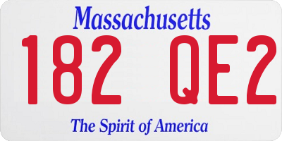 MA license plate 182QE2