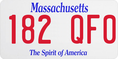 MA license plate 182QF0