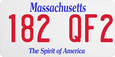 MA license plate 182QF2