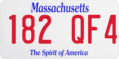 MA license plate 182QF4