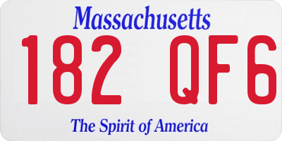 MA license plate 182QF6