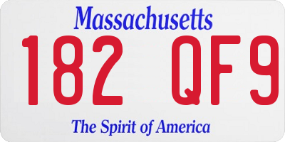 MA license plate 182QF9