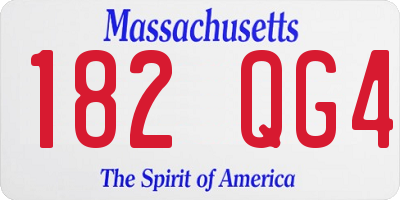 MA license plate 182QG4