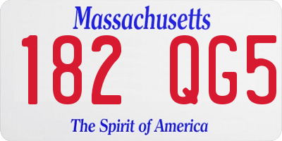 MA license plate 182QG5