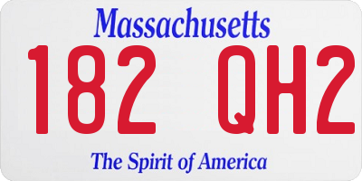 MA license plate 182QH2