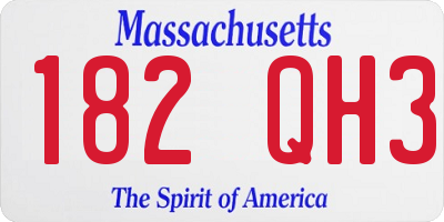 MA license plate 182QH3