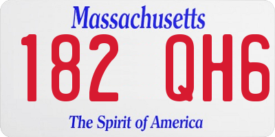 MA license plate 182QH6
