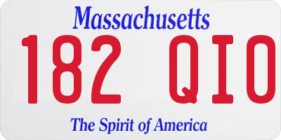 MA license plate 182QI0