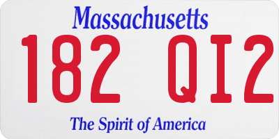 MA license plate 182QI2