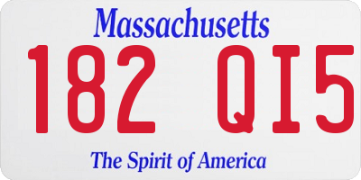 MA license plate 182QI5