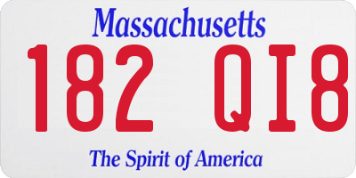 MA license plate 182QI8