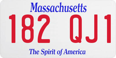 MA license plate 182QJ1